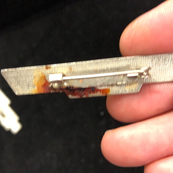 Retro Deco Style Black Enamel Rhinestone Brooches (2) - Picture 11 of 14